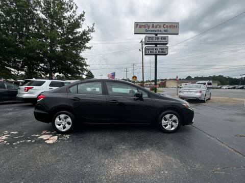 2015 Honda Civic for sale at FAMILY AUTO CENTER in Greenville NC