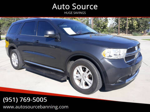 2011 Dodge Durango for sale at Auto Source in Banning CA