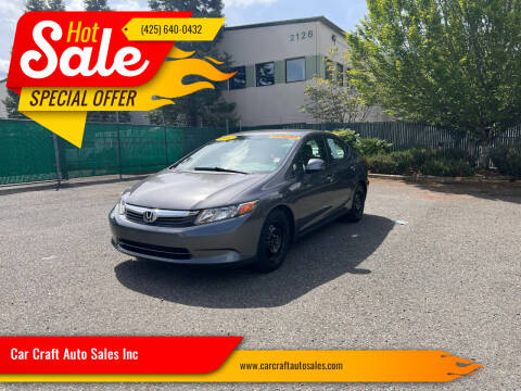 2012 Honda Civic for sale at Car Craft Auto Sales Inc in Lynnwood WA