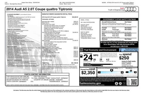 2014 Audi A5 2.0T quattro Premium Plus