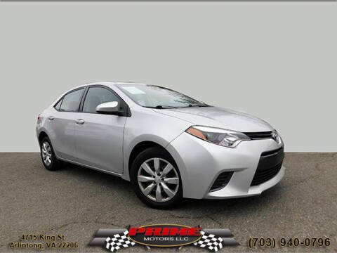 2015 Toyota Corolla for sale at PRIME MOTORS LLC in Arlington VA
