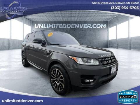 2016 Land Rover Range Rover Sport for sale at Unlimited Auto Sales in Denver CO