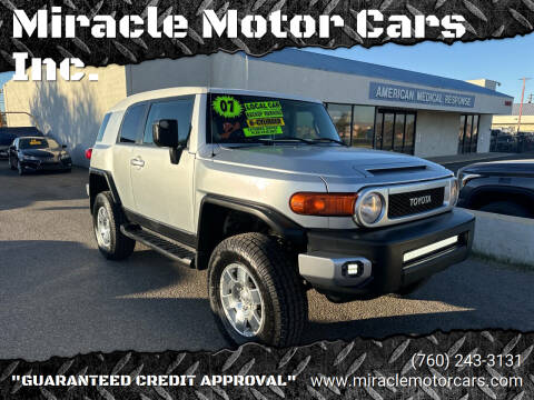 2007 Toyota FJ Cruiser for sale at Miracle Motor Cars Inc. in Victorville CA