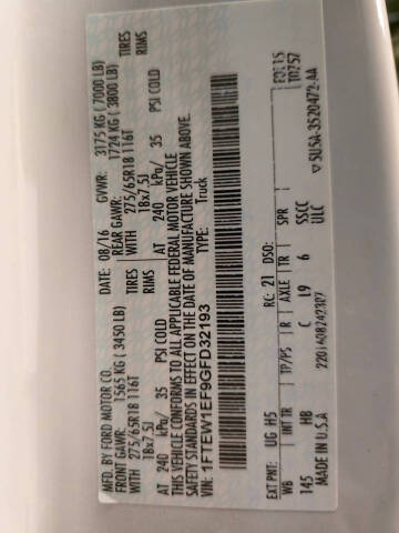 2016 Ford F-150 Lariat