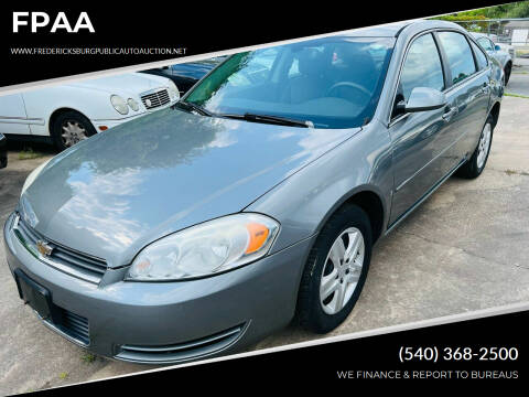 2007 Chevrolet Impala for sale at FPAA in Fredericksburg VA