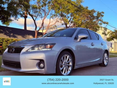 2012 Lexus CT 200h for sale at ABC ONLINE CAR WHOLESALE in Hollywood FL