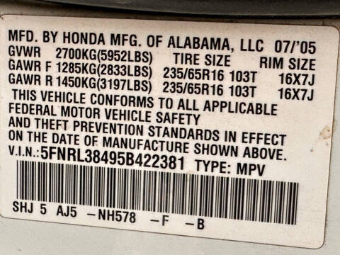 2005 Honda Odyssey EX
