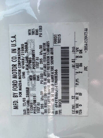 2004 Mazda B-Series B3000 SE