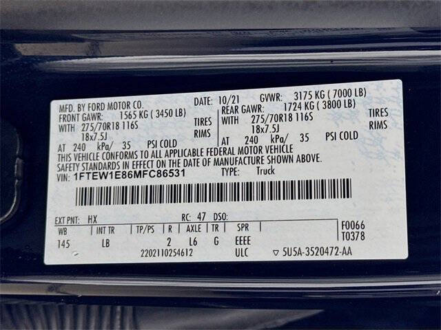 2021 Ford F-150 Tremor