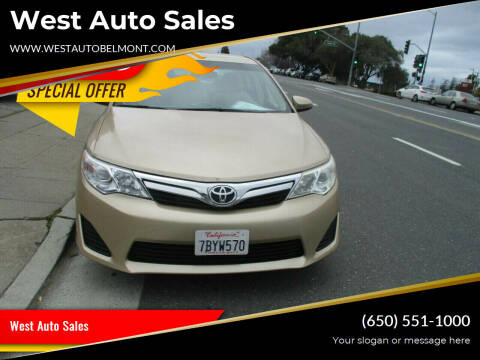 2012 Toyota Camry for sale at West Auto Sales in Belmont CA