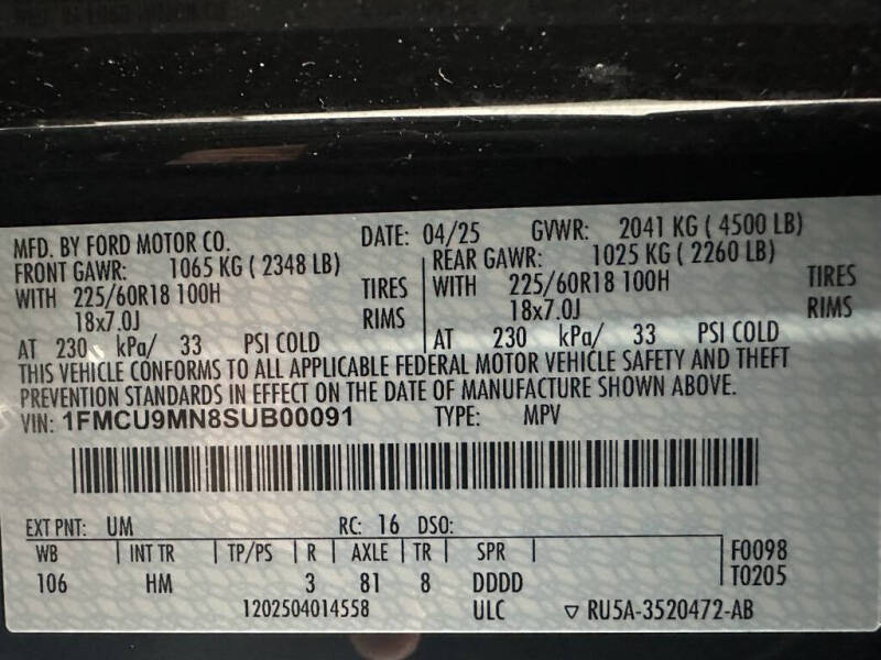 2025 Ford Escape ST-Line