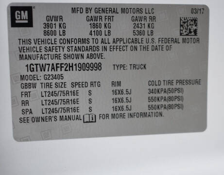 2017 GMC Savana 2500