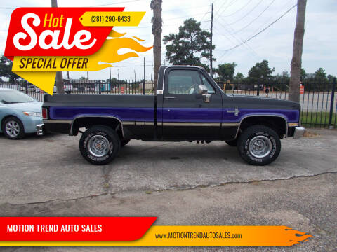 1986 Chevrolet C/K 10 Series for sale at MOTION TREND AUTO SALES in Tomball TX