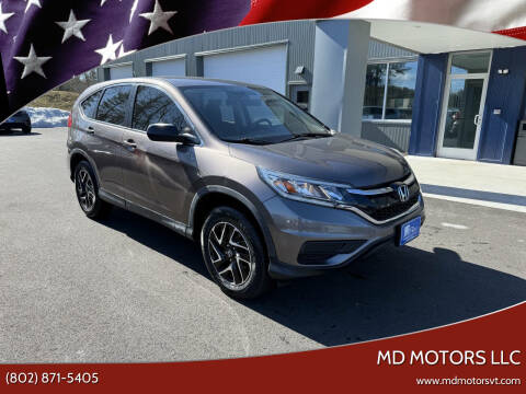2016 Honda CR-V for sale at MD Motors LLC in Williston VT