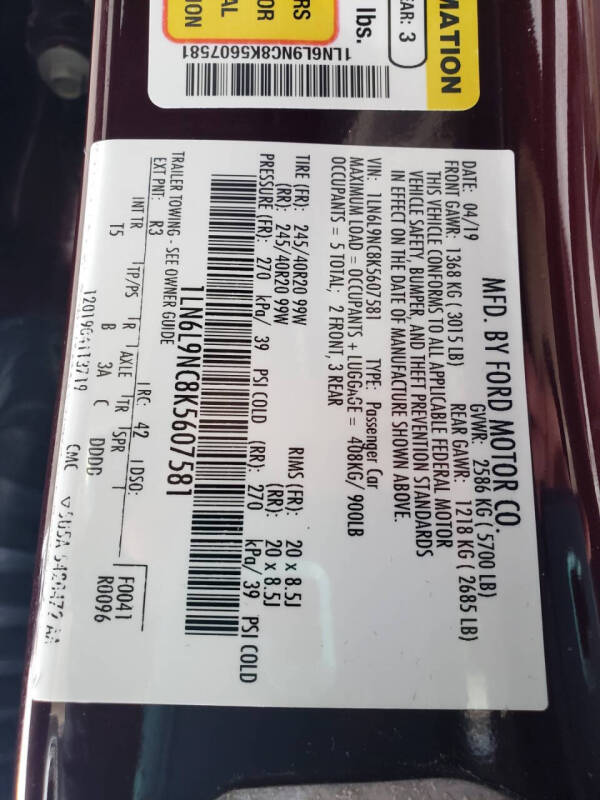 2019 Lincoln Continental Reserve