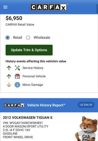 2012 Volkswagen Tiguan S