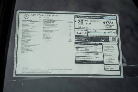 2026 Mercedes-Benz S-Class S 580 4MATIC
