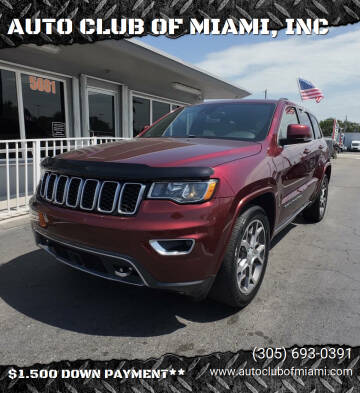 2018 Jeep Grand Cherokee for sale at AUTO CLUB OF MIAMI, INC in Miami FL