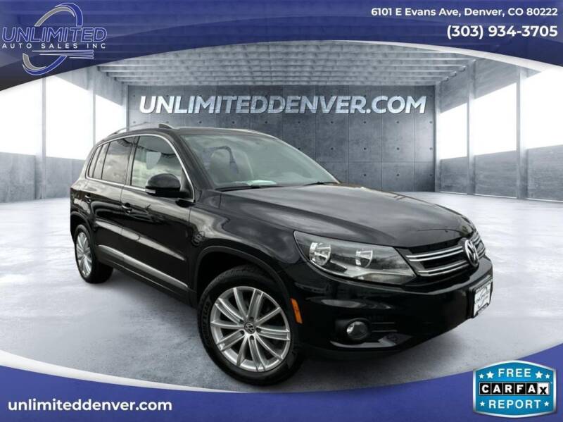 2013 Volkswagen Tiguan for sale at Unlimited Auto Sales in Denver CO