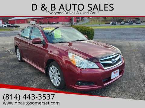 2011 Subaru Legacy for sale at D & B AUTO SALES in Somerset PA