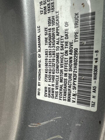 2017 Honda Ridgeline RT