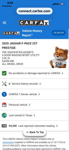 2020 Jaguar F-PACE 25t Prestige