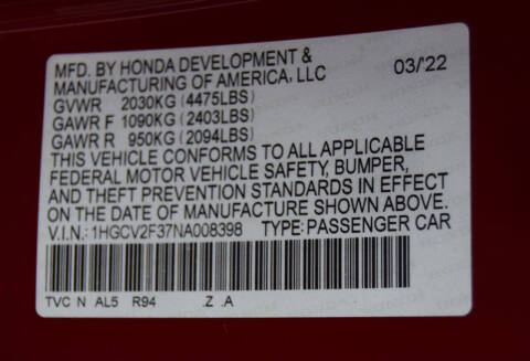 2022 Honda Accord Sport