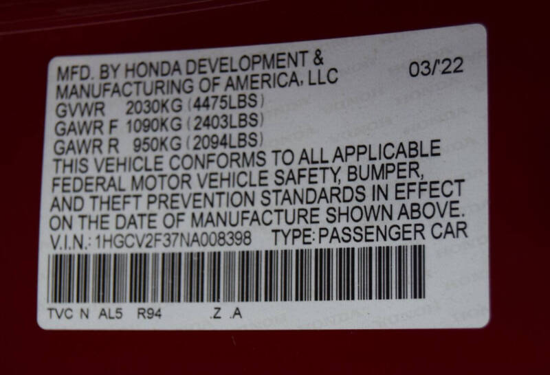 2022 Honda Accord Sport