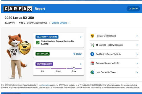 2020 Lexus RX 350