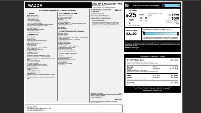 2002 Mazda MX-5 Miata LS