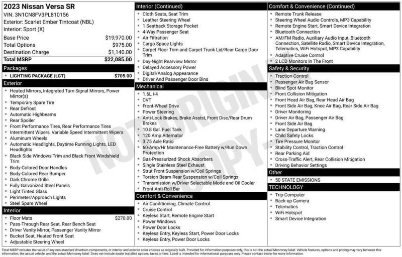 2023 Nissan Versa SR