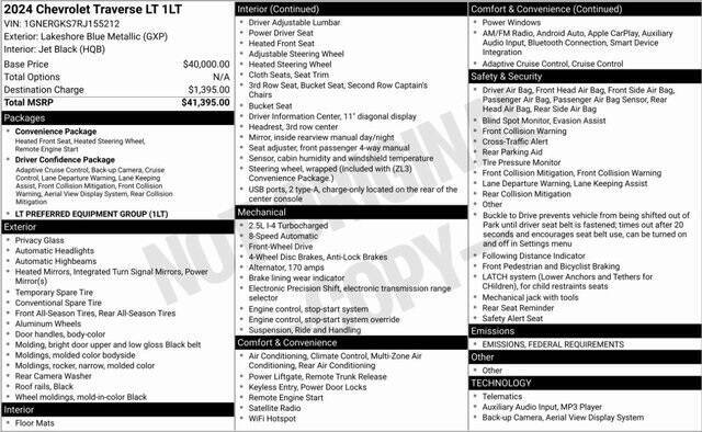2024 Chevrolet Traverse LT