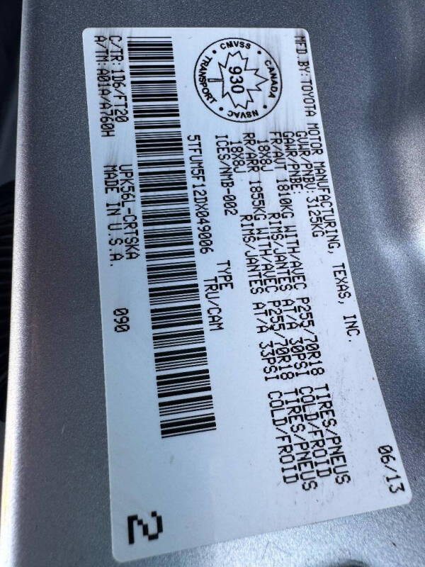 2013 Toyota Tundra Grade