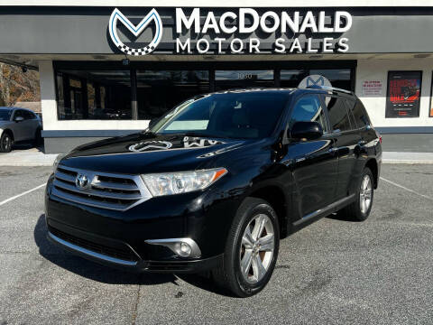 2013 Toyota Highlander for sale at MacDonald Motor Sales in High Point NC