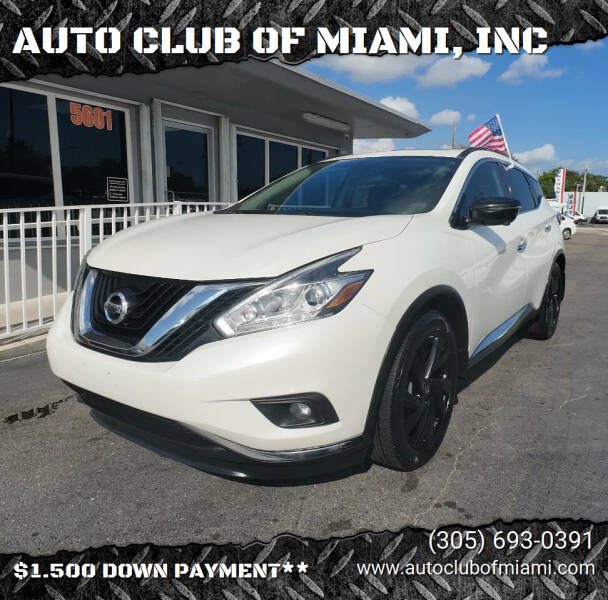 2017 Nissan Murano for sale at AUTO CLUB OF MIAMI, INC in Miami FL