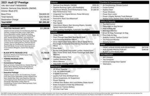 2021 Audi Q7 quattro Prestige 55 TFSI