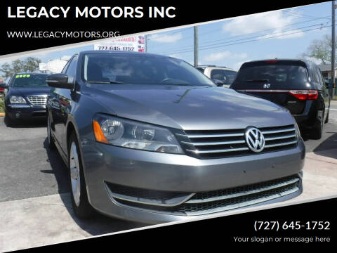 2013 Volkswagen Passat for sale at LEGACY MOTORS INC in New Port Richey FL
