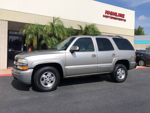 2002 Chevrolet Tahoe for sale at HIGH-LINE MOTOR SPORTS in Brea CA