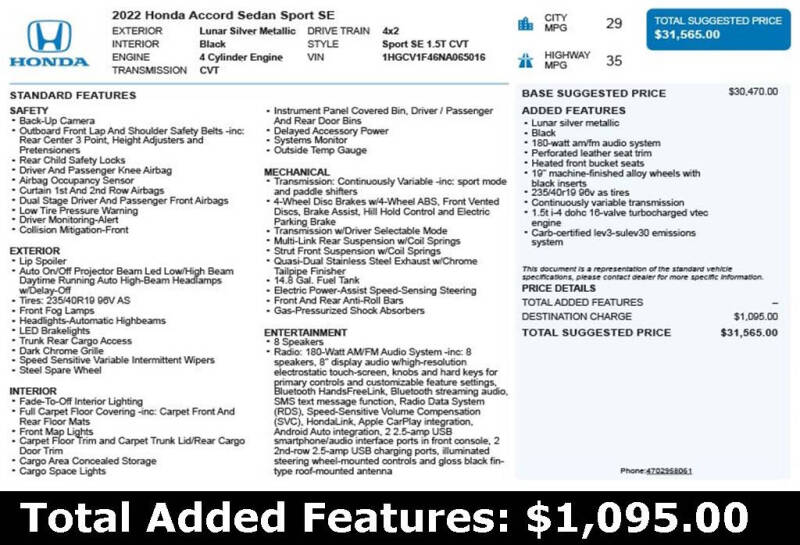 2022 Honda Accord Sport Special Edition