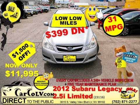 2012 Subaru Legacy for sale at The Car Company in Las Vegas NV