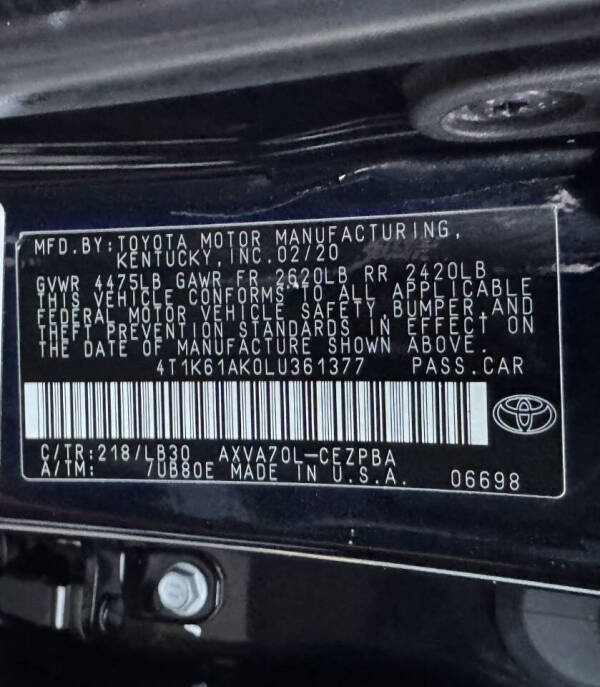 2020 Toyota Camry XSE