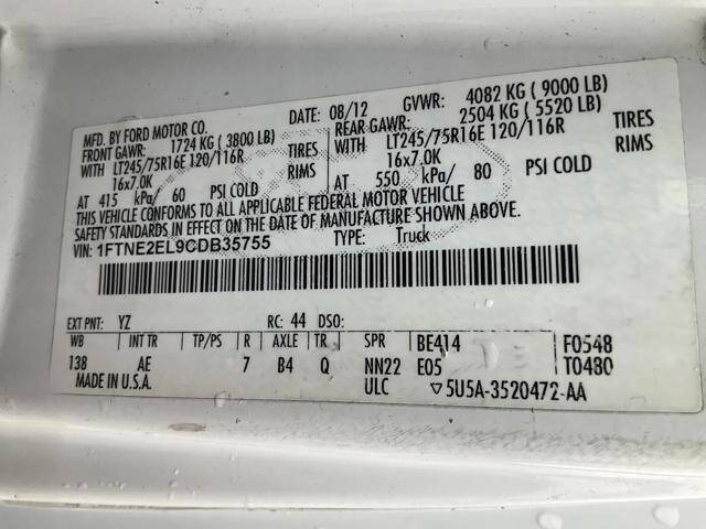 2012 Ford E-Series E-250