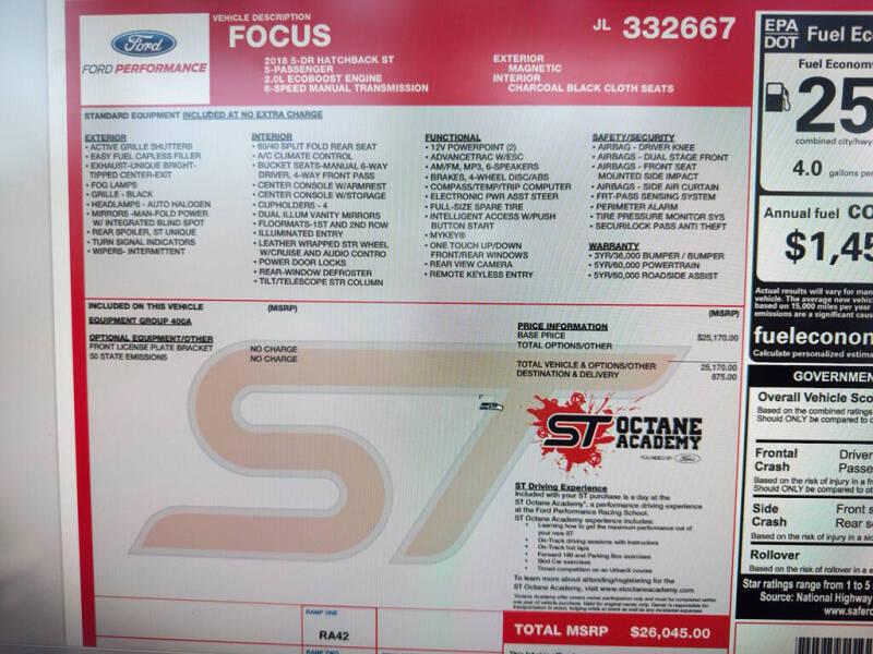 2018 Ford Focus ST