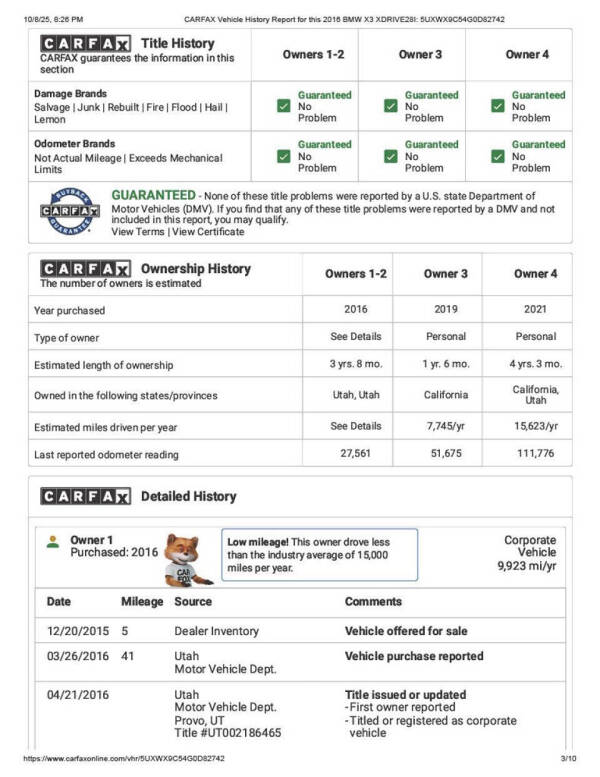 2016 BMW X3 xDrive28i