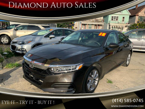 2018 Honda Accord for sale at DIAMOND AUTO SALES LLC in Milwaukee WI