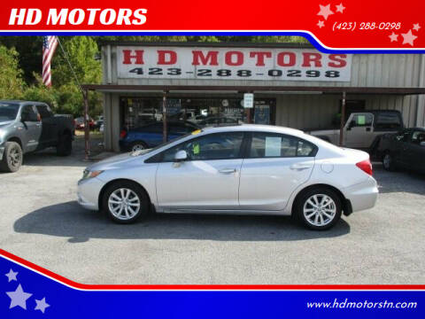 2012 Honda Civic for sale at HD MOTORS in Kingsport TN