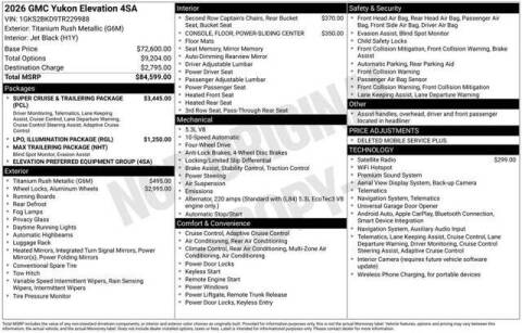 2026 GMC Yukon Elevation