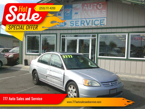 2002 Honda Civic for sale at 777 Auto Sales and Service in Tacoma WA