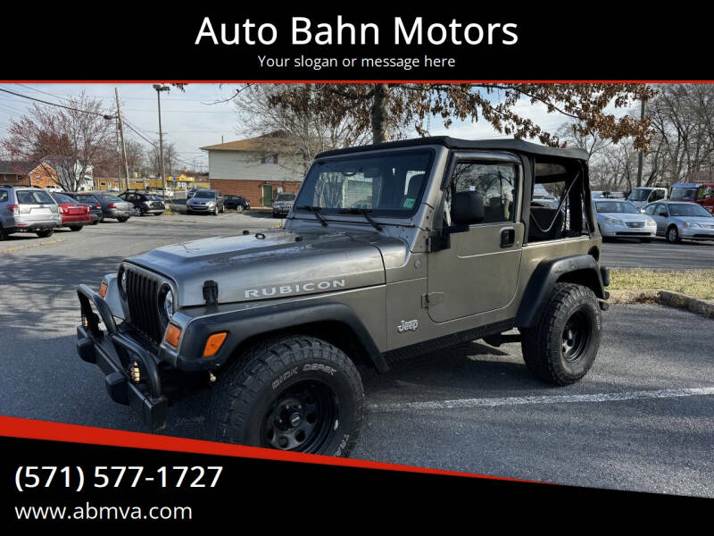 2004 Jeep Wrangler for sale at Auto Bahn Motors in Winchester VA