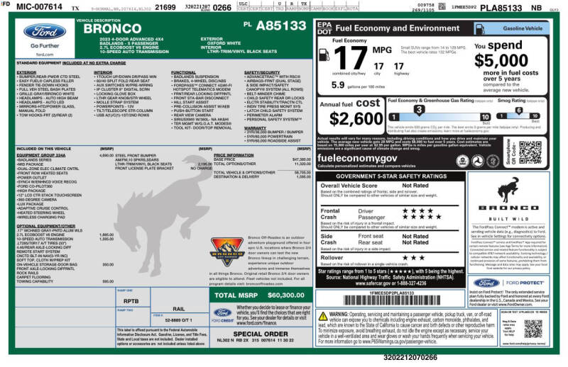 2023 Ford Bronco Badlands Advanced